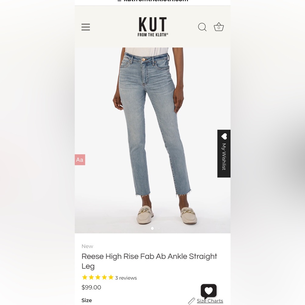 Kut From The Kloth Reese High Rise Fab Ab Ankle straight leg